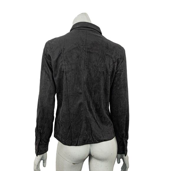 Carine Roitfeld x Uniqlo Women's Faux Suede Jacket in Black Size Large - Picture 3 of 7